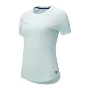 Image of New Balance Q Speed Short Sleeve T Shirt Ladies - Blue