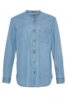 Image of Mens French Connection The Three Ages of Denim Grandad Shirt Bleach