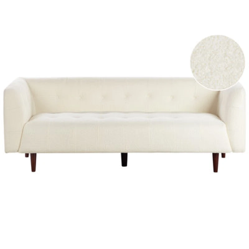 Image of Beliani Sofa 3 Seater Byske Boucle Off-White