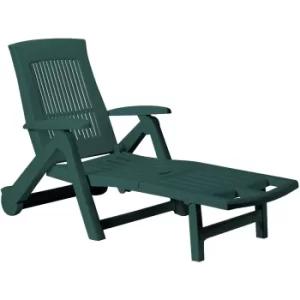 Image of Sun Lounger Zircone Green 195x72x101cm Plastic with Castors