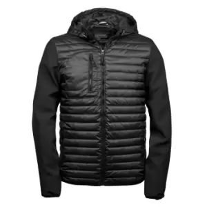 Image of Teejays Mens Hooded Full Zip Crossover Jacket (S) (Black)