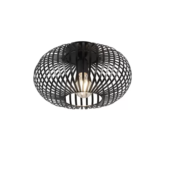 Image of Johann Vintage 30cm Semi Flush Ceiling Light Black Matt