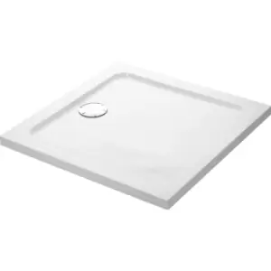 Image of Mira Flight Low Square Shower Tray 1000 x 1000mm in White Acrylic Stone Resin