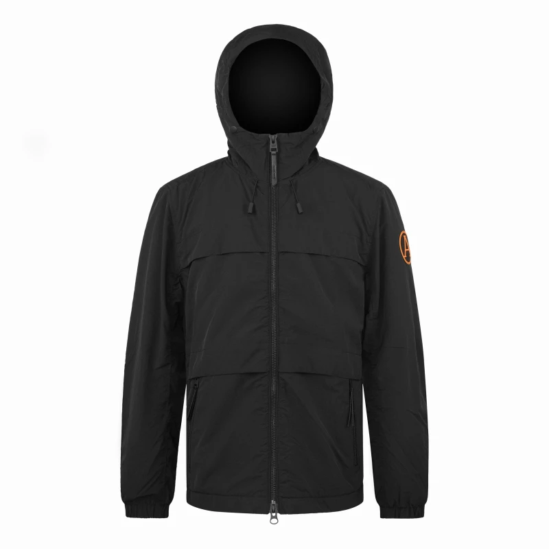 Image of Arctic Army Mens Lofotn Weather Resistant Hooded Long Sleeve Windbreaker Black male Small
