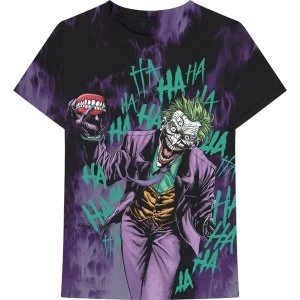 Image of DC Comics - Joker All Over Faded Unisex Medium T-Shirt - Black