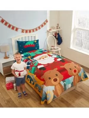 Image of Santa's Sleigh Christmas Duvet Set, Multi