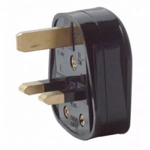 Image of Zexum 13A Black Plastic Electrical Safety UK 3 Pin Plug Top