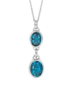 Image of Aqua Nano Crystal Double Drop Pendant