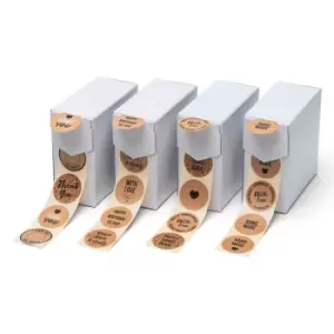 Image of Rillprint Gift Stickers 250 Pcs X 4 Rolls Brown