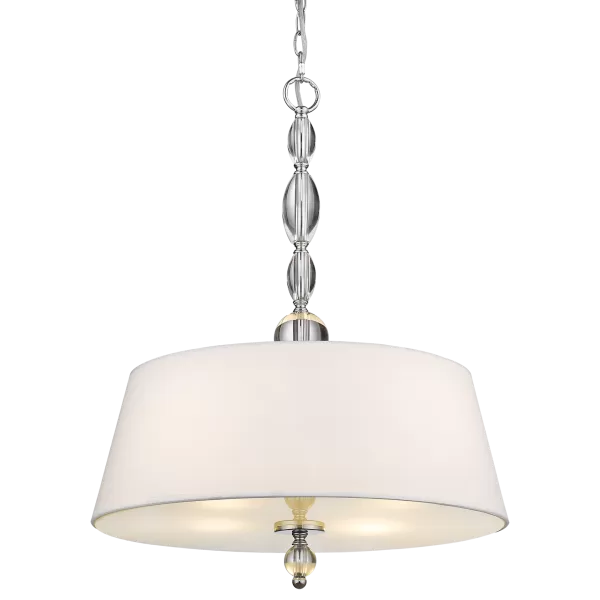 Image of Cancun 4 Light Cylindrical Pendant Ceiling Light Silver, E27