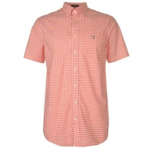 Image of Gant Gant Short Sleeve Pop Colour Gingham Shirt Mens - Coral 859