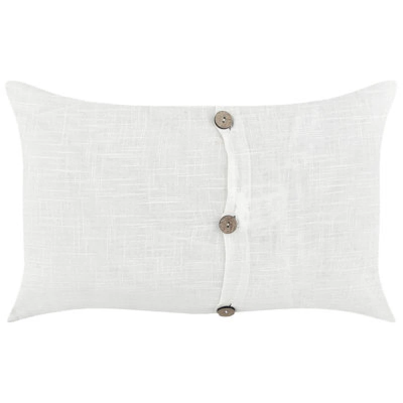 Image of Beliani Set Of 2 Decorative Cushions Banori Linen 30 X 50 Cm White Solid