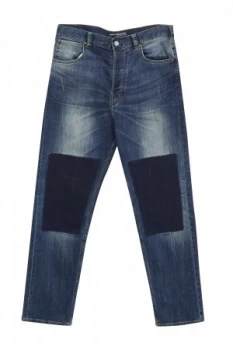 Image of Mens French Connection Track Denim Loose Tapered Jeans Blue