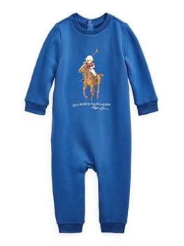 Image of Ralph Lauren Baby Boys Polo Horse All In One - Blue Size 6 Months