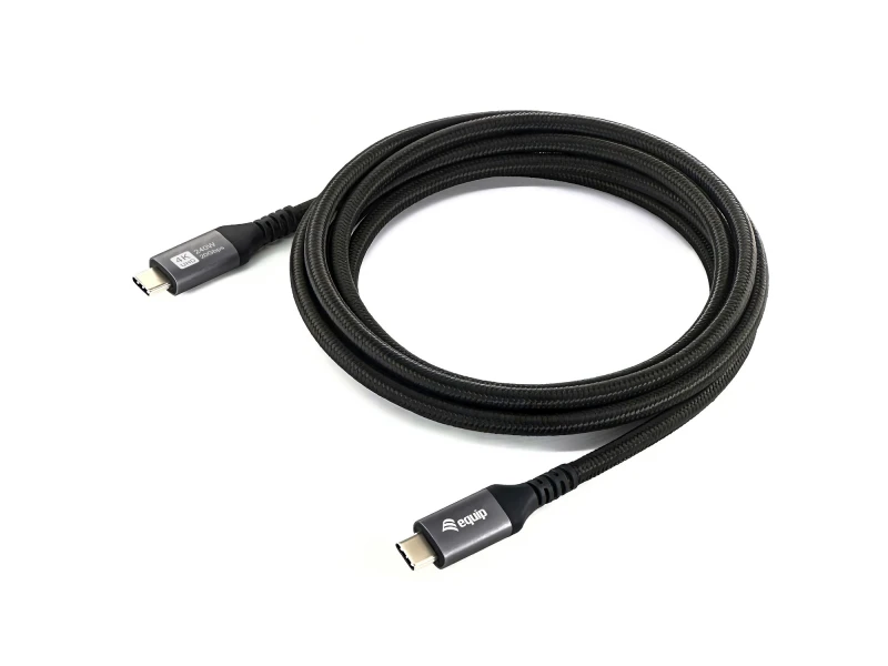 Image of Equip USB4 Gen 2x2 C to C Cable. 3.0m. PD 100W. 4K/60Hz. 20Gbps. Black
