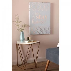 Image of Lets Stay Home Metallic Printed Canvas