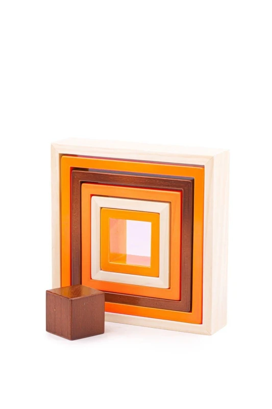 Image of Bigjigs Toys Wooden Stacking Squares Natural unisex