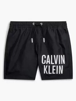 Image of Calvin Klein Boys Drawstring Swim Shorts - Black, Size Age: 8-10 Years