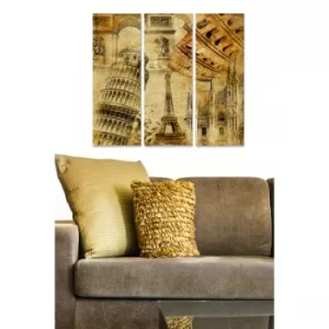 Image of MDF1281010 Multicolor Decorative MDF Painting (3 Pieces)