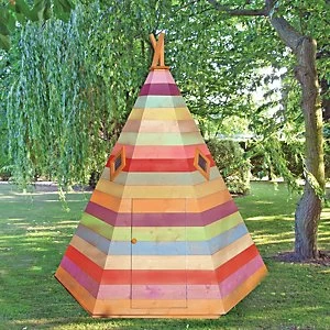 Image of Shire 6 x 6 ftWooden Wigwam Childrens Playhouse