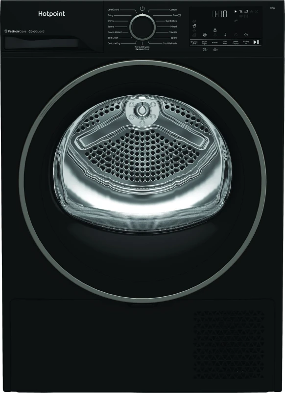 Image of Hotpoint C HSD 82M BB UK 8KG Heat Pump Tumble Dryer - Black 5054645719372