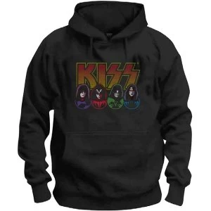 Image of KISS - Logo, Faces & Icons Unisex Large Hoodie - Black