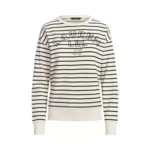 Image of Lauren by Ralph Lauren Kappy Stripe Crew Sweater - Cream