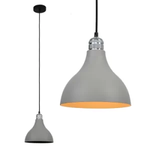 Image of Casco Chrome Pendant with Grey Dexter Shade