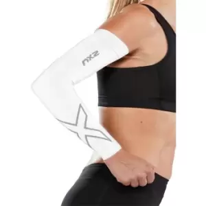 Image of 2XU Flex Running Comp Arm Sleeves - White