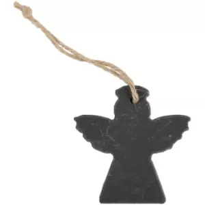 Image of Slate Christmas Tree Decoration - 7 x 7cm - Angel - Nicola Spring