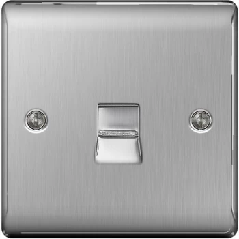 Image of BG Nexus Metal Brushed Steel 1 Gang Telephone Socket - NBSBTS1