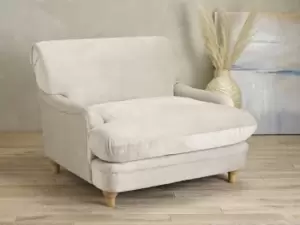 Image of LPD Plumpton Beige Velvet Upholstered Fabric Chair