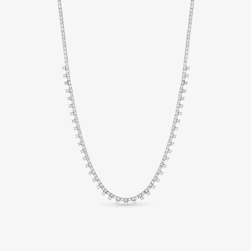 Image of Jon Richard Rhodium Plated CZ Fine Drop Necklace Pendant Necklaces One Size Silver 73433311000