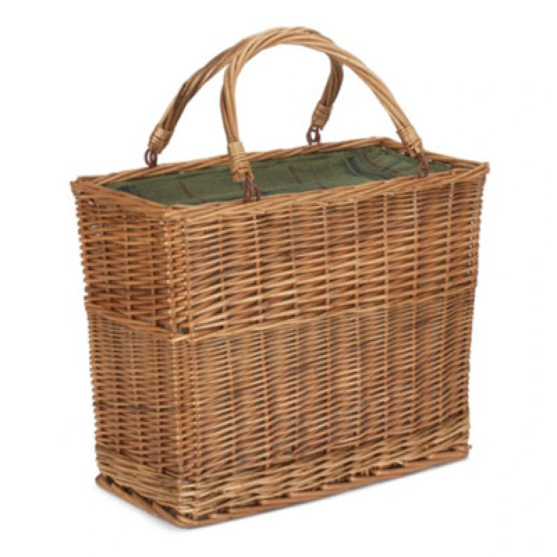 Image of Red Hamper Fh077 Wicker Green Tweed Rectangular Cooler Basket