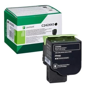 Image of Lexmark C242XK0 Black Laser Toner Ink Cartridge