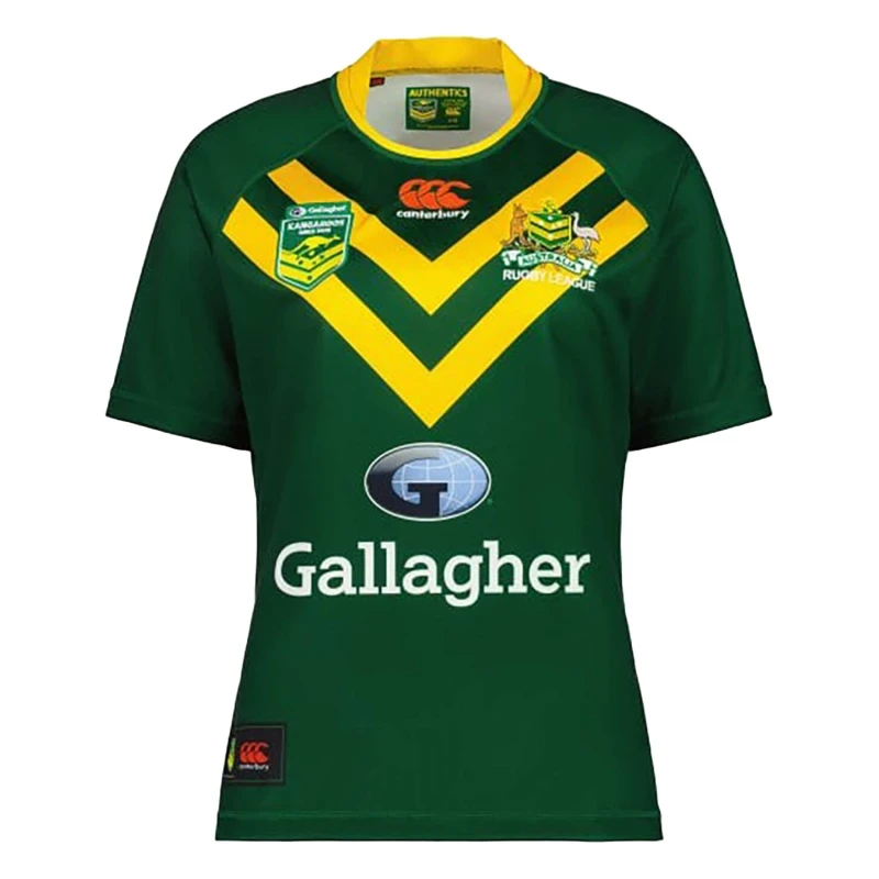 Image of Canterbury Canterbury Men Kang Pro Rugby League World Cup Short-Sleeved Jersey in Green Size: large Green L Male 5063806450030