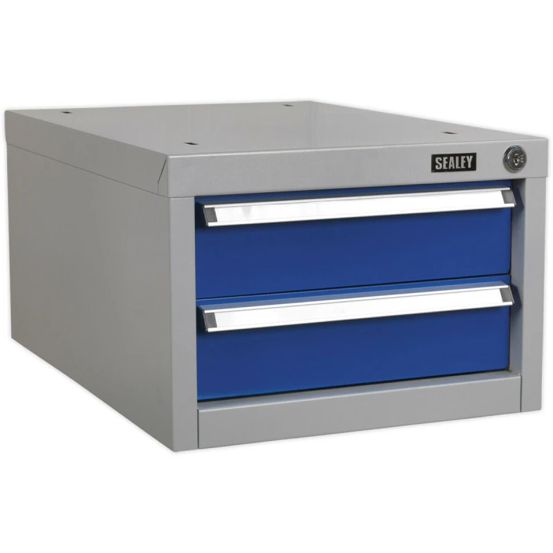 Image of Loops Double Slim Drawer Unit - Suits ys02557 ys02560 & ys02562 Industrial Workbenches Multi
