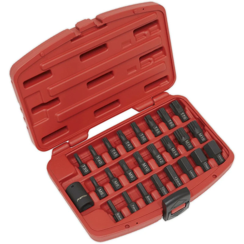 Image of Loops 25 Piece Impact Socket Bit Set - 1/2" Square Drive - TRX-Star / Hex / Spline Bit Multi