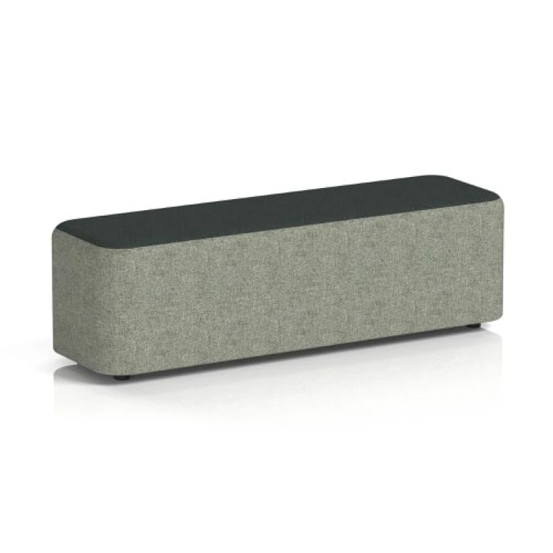 Image of Harlestone Large Rectangular Office Breakout Stool in Rivet Fabric - Vitreous Body Charcoal Top