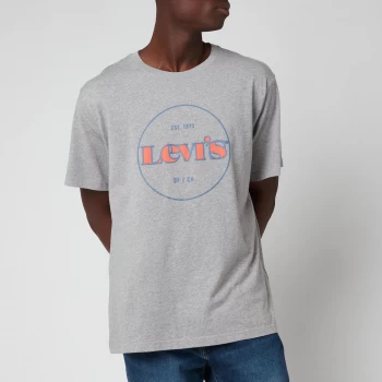 Image of Levis Mens Relaxed Fit Big Circle Logo T-Shirt - Heather Grey - M