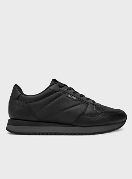 Image of BOSS kai runn trainers in Black UK 8