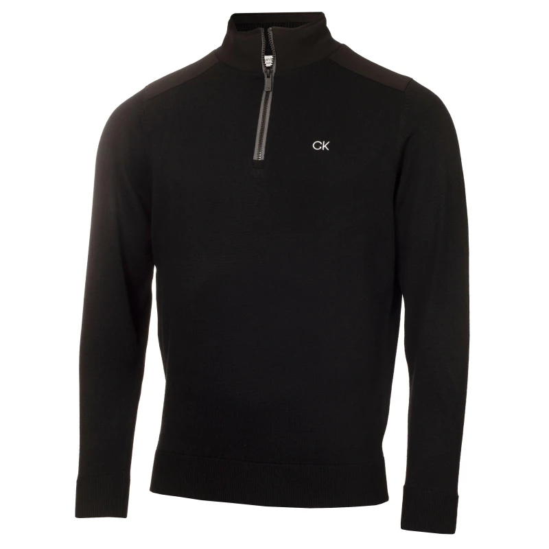 Image of Calvin Klein Golf Mens Half Zip Jumper Black male Small