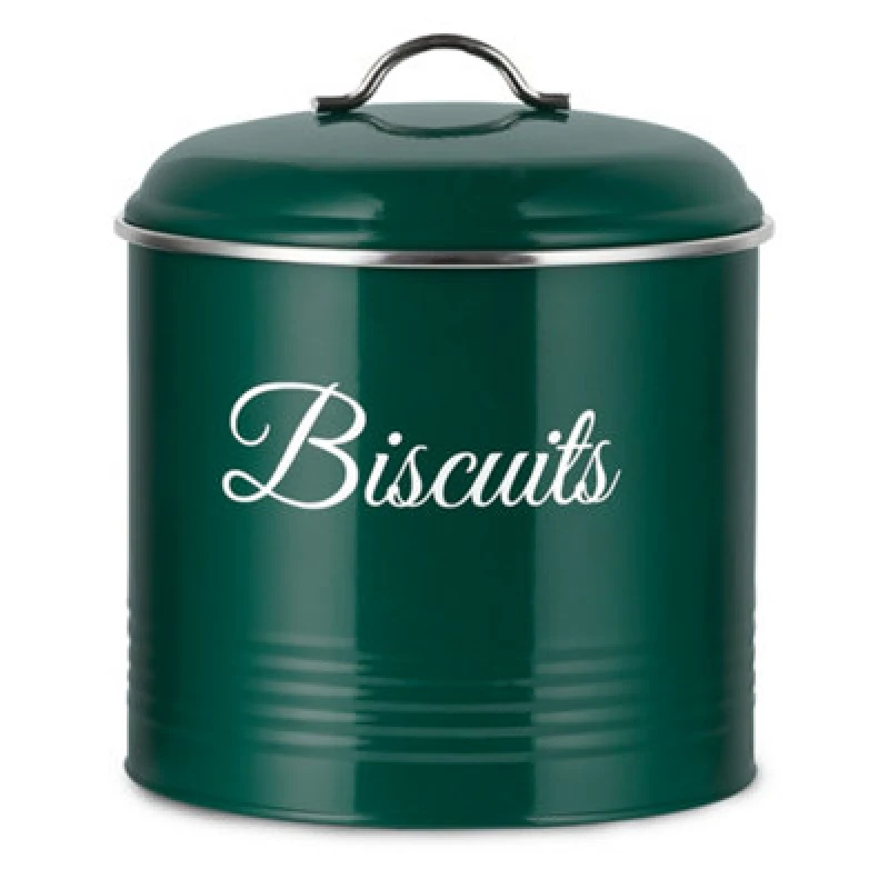 Image of Innoteck Essentials Round Biscuit Tin With Air-Tight Lid- Green.