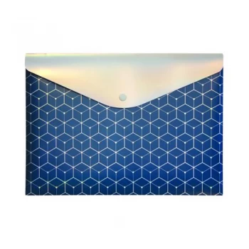 Image of Pukka GLEE Document Wallet Popper PP W323xD36xH237mm Dark Blue Ref