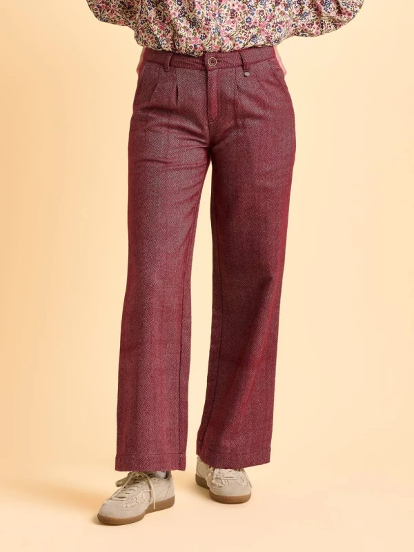 Image of Brakeburn Womens Burgundy Neve Trouser Size: 8 Burgundy Female 8
