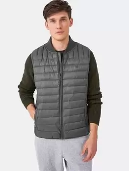 Image of Crew Clothing Crew Clothing Bomber Collar Gilet, Charcoal Grey Size M Men