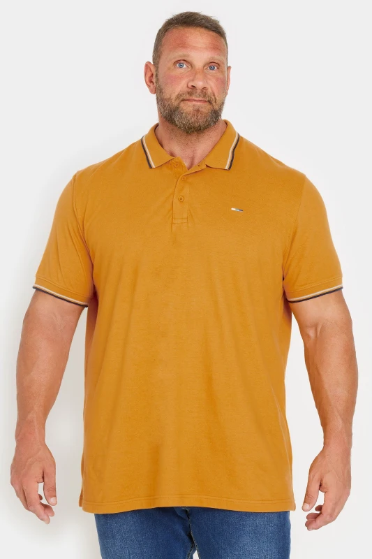 Image of BadRhino Tipped Polo Shirt Yellow