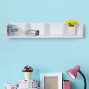 Image of HOMCOM 95Lx17Wx16.5H cm Multi-Media Wooden Shelf-White