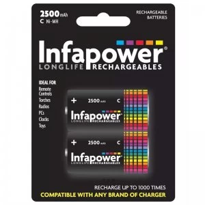 Image of Infapower 2500mAh C Longlife Rechargeable Batteries