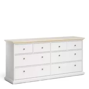 Image of Paris Chest Of 8 Drawers In White And Oak Effect